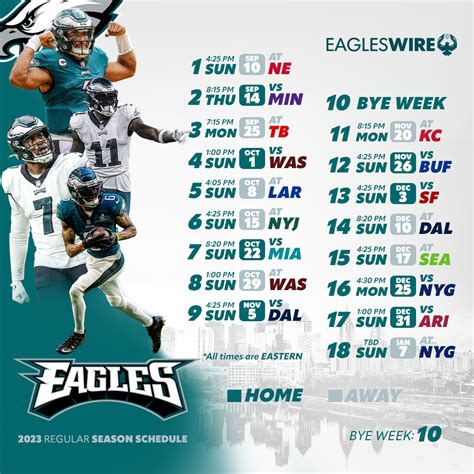 eagles schedule leaks|Philadelphia Eagles 2023 schedule leaks tracker